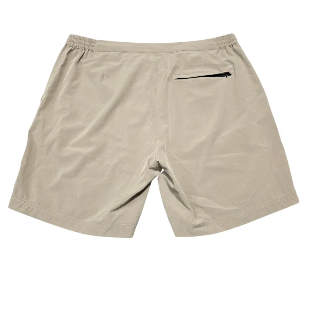 Thousand Miles Hybrid Shorts - Elastic Sides‎ on Waist, Lightweight, Khaki - XL